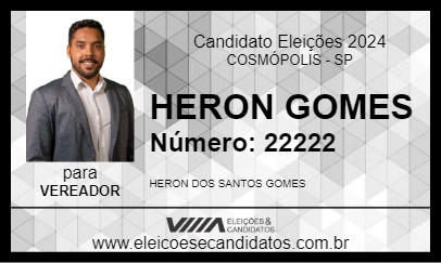 Candidato HERON GOMES 2024 - COSMÓPOLIS - Eleições