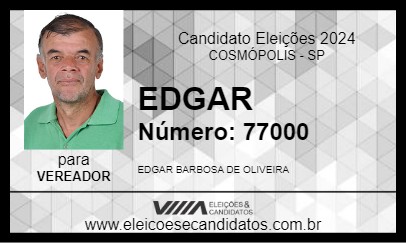 Candidato EDGAR 2024 - COSMÓPOLIS - Eleições