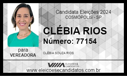 Candidato CLÉBIA RIOS 2024 - COSMÓPOLIS - Eleições