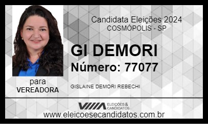 Candidato GI DEMORI 2024 - COSMÓPOLIS - Eleições