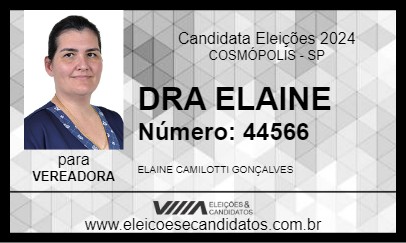 Candidato DRA ELAINE 2024 - COSMÓPOLIS - Eleições