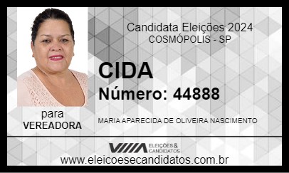 Candidato CIDA 2024 - COSMÓPOLIS - Eleições