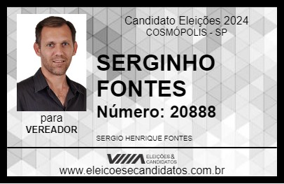 Candidato SERGINHO FONTES 2024 - COSMÓPOLIS - Eleições