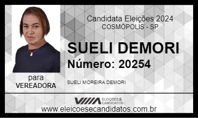 Candidato SUELI DEMORI 2024 - COSMÓPOLIS - Eleições