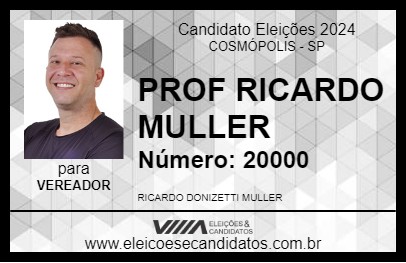 Candidato PROF RICARDO MULLER 2024 - COSMÓPOLIS - Eleições