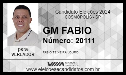 Candidato GM FABIO 2024 - COSMÓPOLIS - Eleições