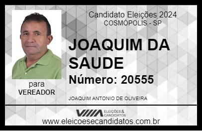 Candidato JOAQUIM DA SAUDE 2024 - COSMÓPOLIS - Eleições