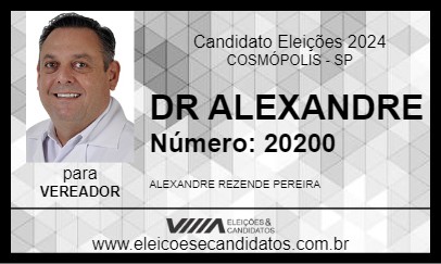 Candidato DR ALEXANDRE 2024 - COSMÓPOLIS - Eleições