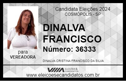 Candidato DINALVA FRANCISCO 2024 - COSMÓPOLIS - Eleições