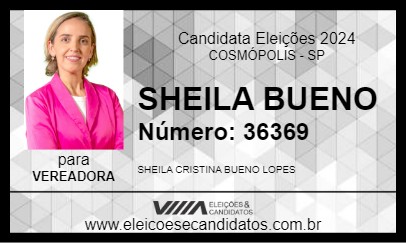 Candidato SHEILA BUENO 2024 - COSMÓPOLIS - Eleições