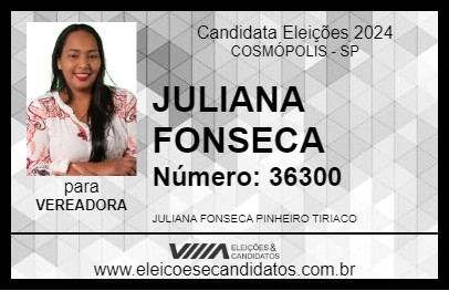 Candidato JULIANA FONSECA 2024 - COSMÓPOLIS - Eleições