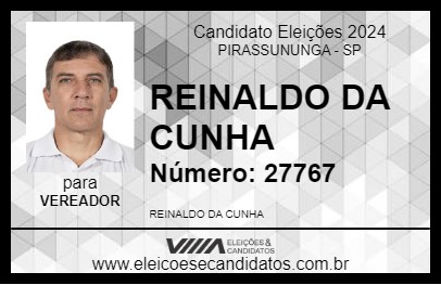 Candidato REINALDO DA CUNHA 2024 - PIRASSUNUNGA - Eleições