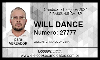 Candidato WILL DANCE 2024 - PIRASSUNUNGA - Eleições