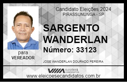 Candidato SARGENTO WANDERLAN 2024 - PIRASSUNUNGA - Eleições