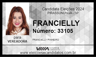 Candidato FRANCIELLY 2024 - PIRASSUNUNGA - Eleições