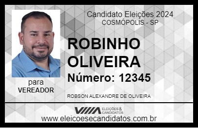 Candidato ROBINHO OLIVEIRA 2024 - COSMÓPOLIS - Eleições