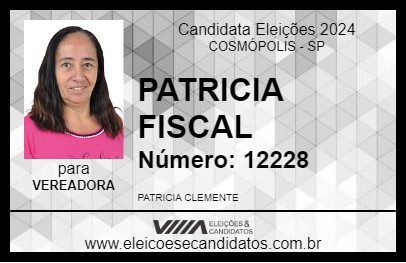 Candidato PATRICIA FISCAL 2024 - COSMÓPOLIS - Eleições