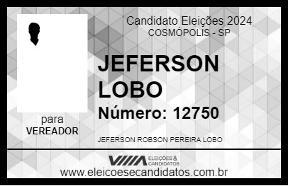 Candidato JEFERSON LOBO 2024 - COSMÓPOLIS - Eleições