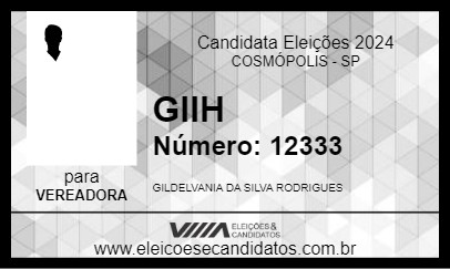 Candidato GIIH 2024 - COSMÓPOLIS - Eleições