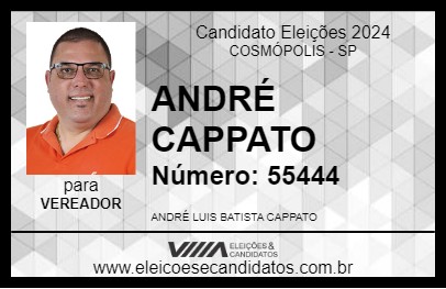 Candidato ANDRÉ CAPPATO 2024 - COSMÓPOLIS - Eleições