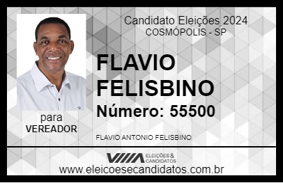 Candidato FLAVIO FELISBINO 2024 - COSMÓPOLIS - Eleições