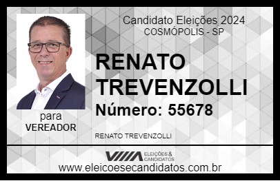 Candidato RENATO TREVENZOLLI 2024 - COSMÓPOLIS - Eleições