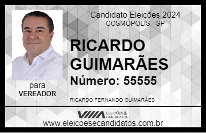 Candidato RICARDO GUIMARÃES 2024 - COSMÓPOLIS - Eleições