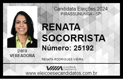 Candidato RENATA SOCORRISTA 2024 - PIRASSUNUNGA - Eleições