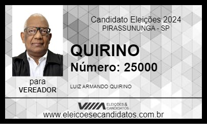 Candidato QUIRINO 2024 - PIRASSUNUNGA - Eleições