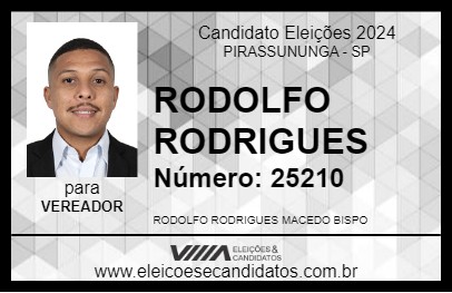 Candidato RODOLFO RODRIGUES 2024 - PIRASSUNUNGA - Eleições