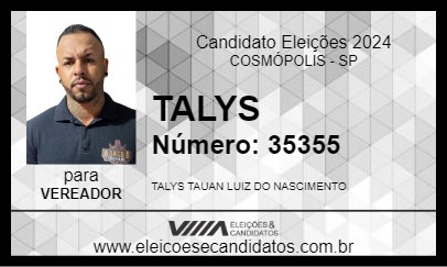 Candidato TALYS 2024 - COSMÓPOLIS - Eleições