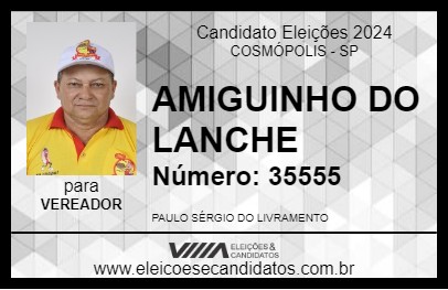 Candidato AMIGUINHO DO LANCHE 2024 - COSMÓPOLIS - Eleições