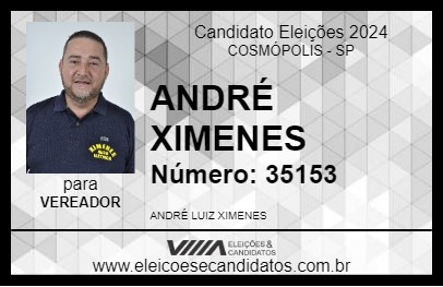 Candidato ANDRÉ XIMENES 2024 - COSMÓPOLIS - Eleições