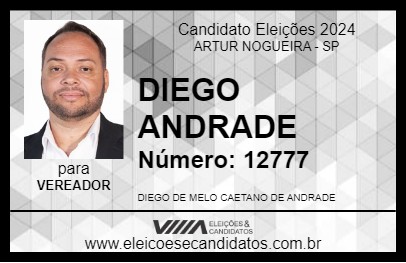 Candidato DIEGO ANDRADE 2024 - ARTUR NOGUEIRA - Eleições