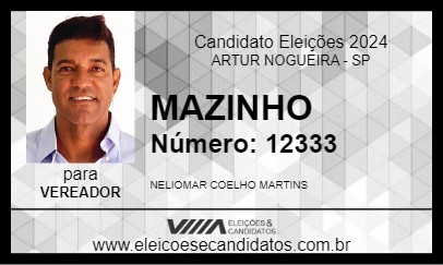 Candidato MAZINHO 2024 - ARTUR NOGUEIRA - Eleições