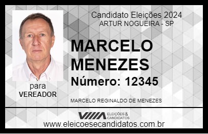 Candidato MARCELO MENEZES 2024 - ARTUR NOGUEIRA - Eleições