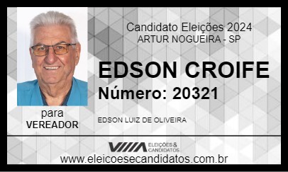 Candidato EDSON CROIFE 2024 - ARTUR NOGUEIRA - Eleições