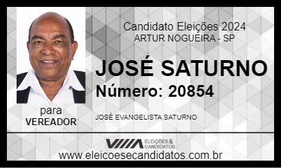 Candidato JOSÉ SATURNO 2024 - ARTUR NOGUEIRA - Eleições