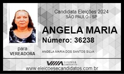 Candidato ANGELA MARIA 2024 - SÃO PAULO - Eleições