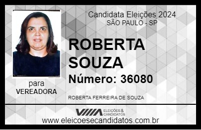 Candidato ROBERTA SOUZA 2024 - SÃO PAULO - Eleições