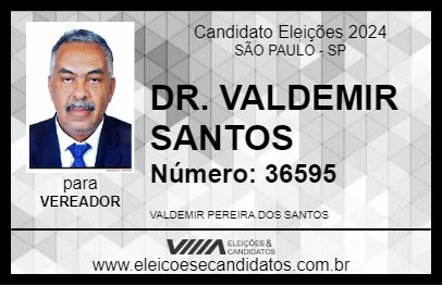 Candidato DR. VALDEMIR SANTOS 2024 - SÃO PAULO - Eleições