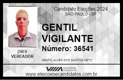 Candidato GENTIL VIGILANTE 2024 - SÃO PAULO - Eleições