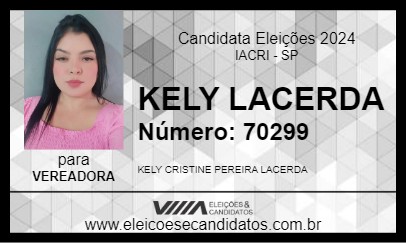 Candidato KELY LACERDA 2024 - IACRI - Eleições