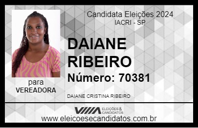 Candidato DAIANE RIBEIRO 2024 - IACRI - Eleições