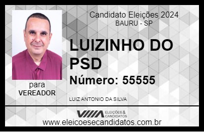 Candidato LUIZINHO DO PSD 2024 - BAURU - Eleições