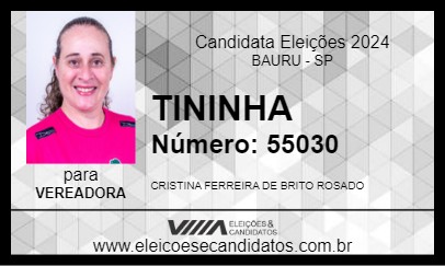 Candidato TININHA 2024 - BAURU - Eleições