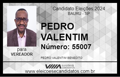 Candidato PEDRO VALENTIM 2024 - BAURU - Eleições