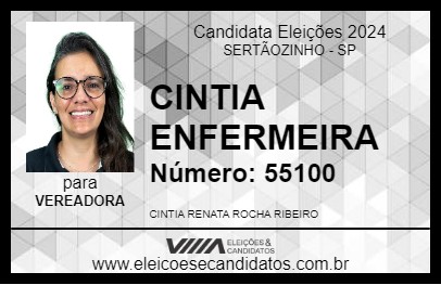 Candidato CINTIA ENFERMEIRA 2024 - SERTÃOZINHO - Eleições