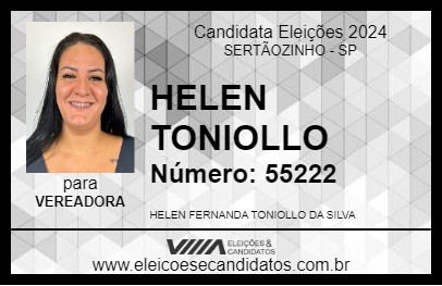 Candidato HELEN TONIOLLO 2024 - SERTÃOZINHO - Eleições