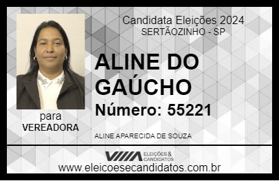 Candidato ALINE DO GAÚCHO 2024 - SERTÃOZINHO - Eleições